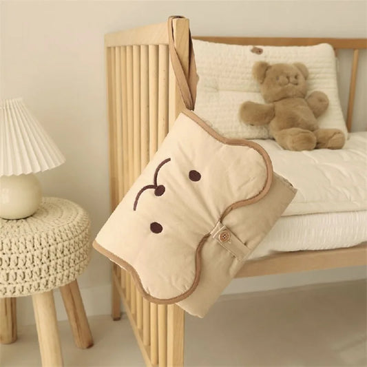 Teddy Bear Quilted Travel Baby Changing Mat