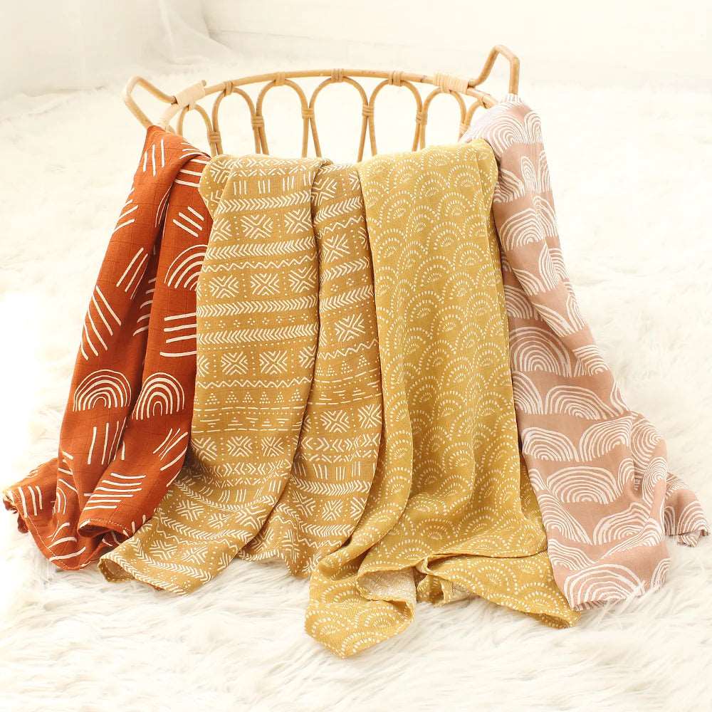 Bamboo Cotton Muslin Swaddle Baby Blanket