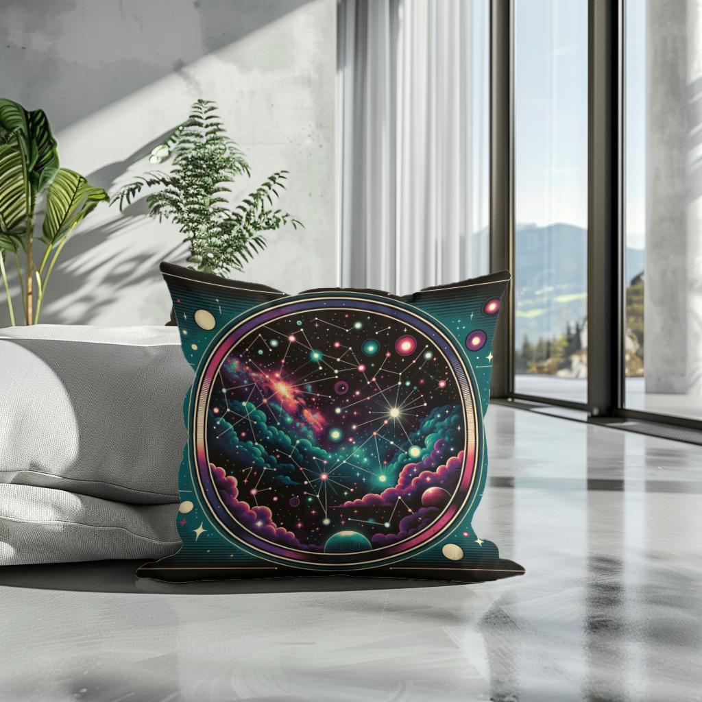 Neon Cosmos Pop Cotton Cushion