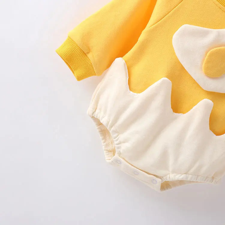 Baby Fried Egg Patchwork Romper Set