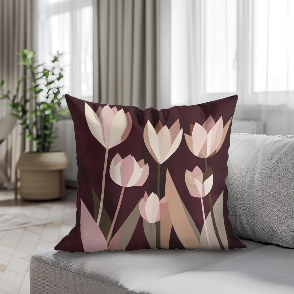 Geometric Tulip Cotton Cushion