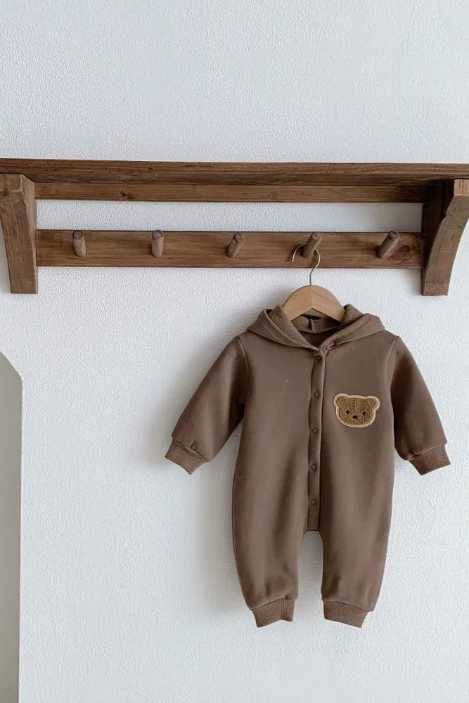 The Ultimate Bear Knitted Hooded Playsuit