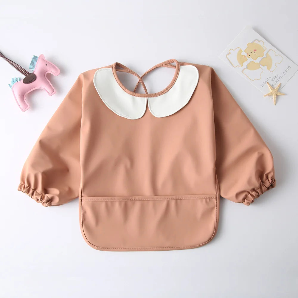 Peter Pan Collar Long Sleeve Baby Bib