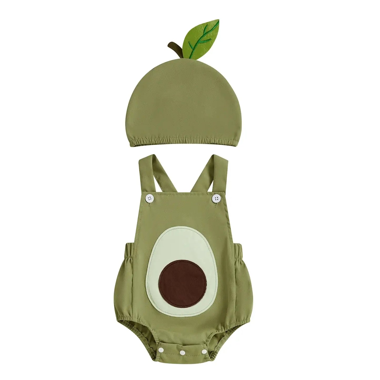 Baby Fruit Overalls Romper with Hat