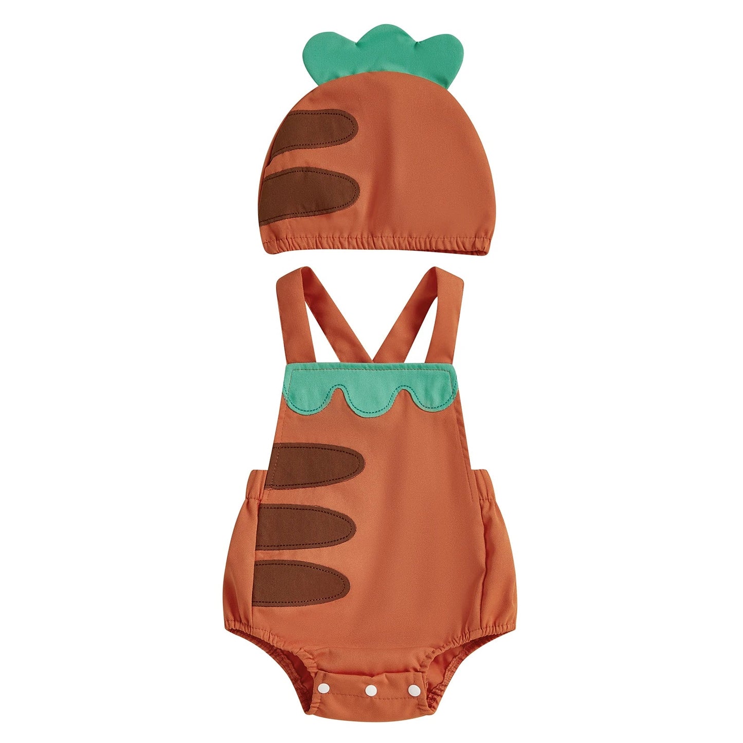 Baby Fruit Overalls Romper with Hat