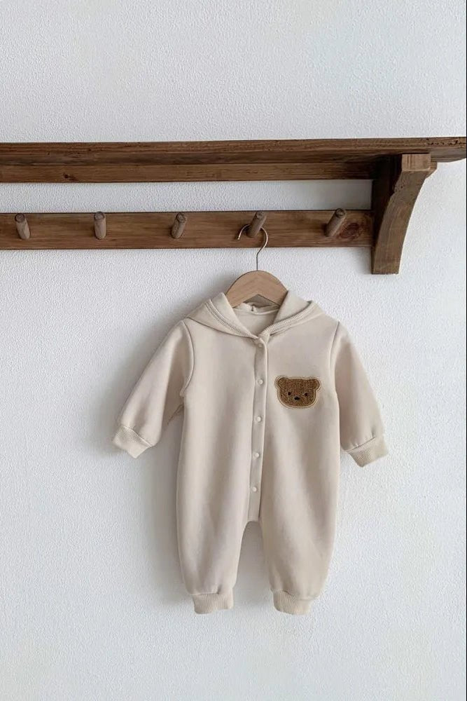 The Ultimate Bear Knitted Hooded Playsuit