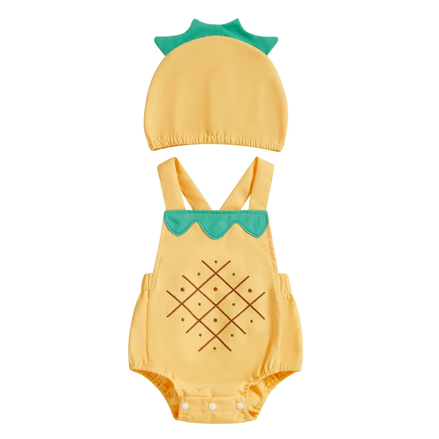 Baby Fruit Overalls Romper with Hat