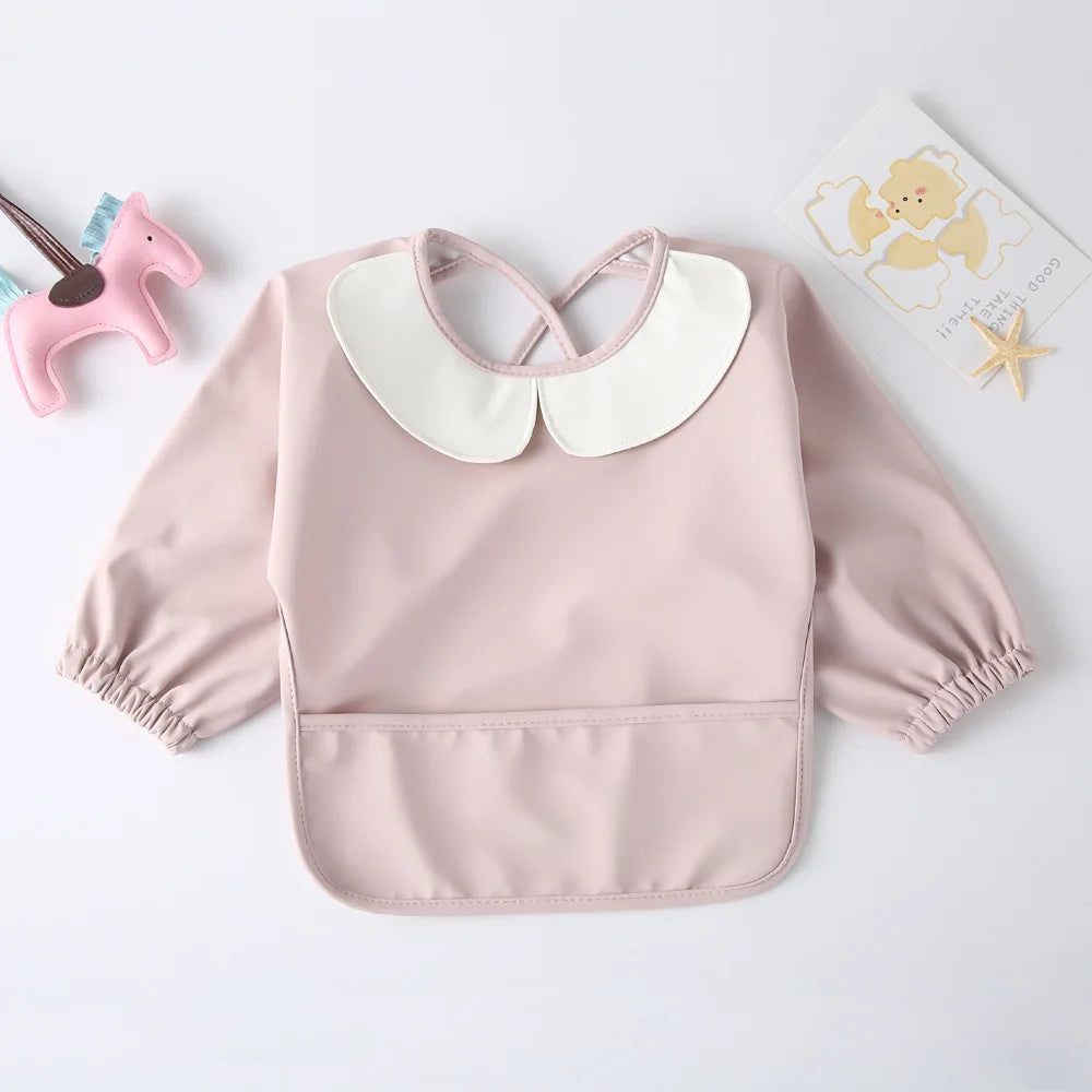 Peter Pan Collar Long Sleeve Baby Bib