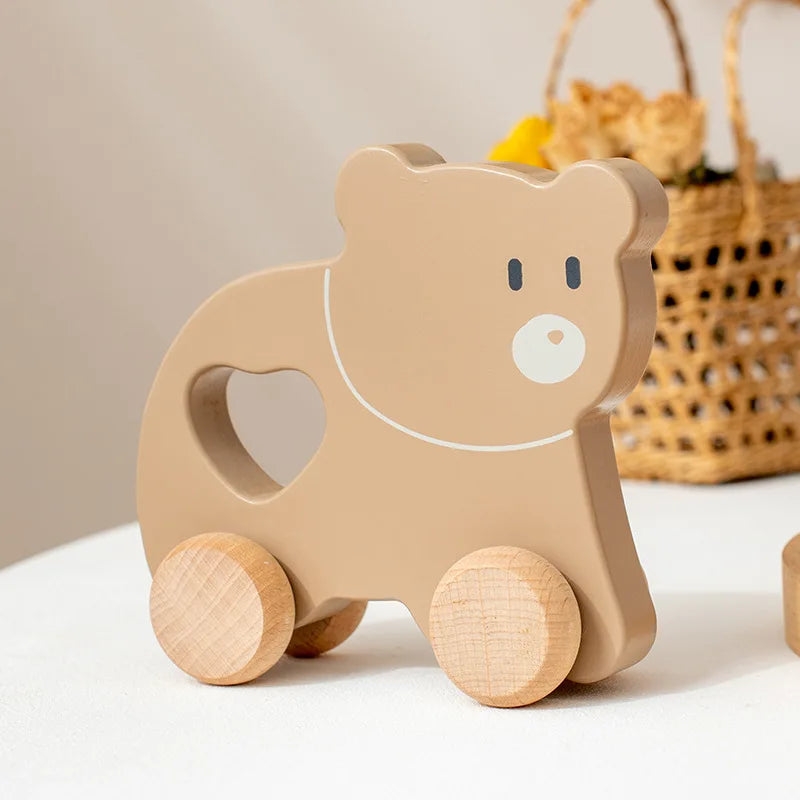 Wooden Animal Baby Push Along Toys