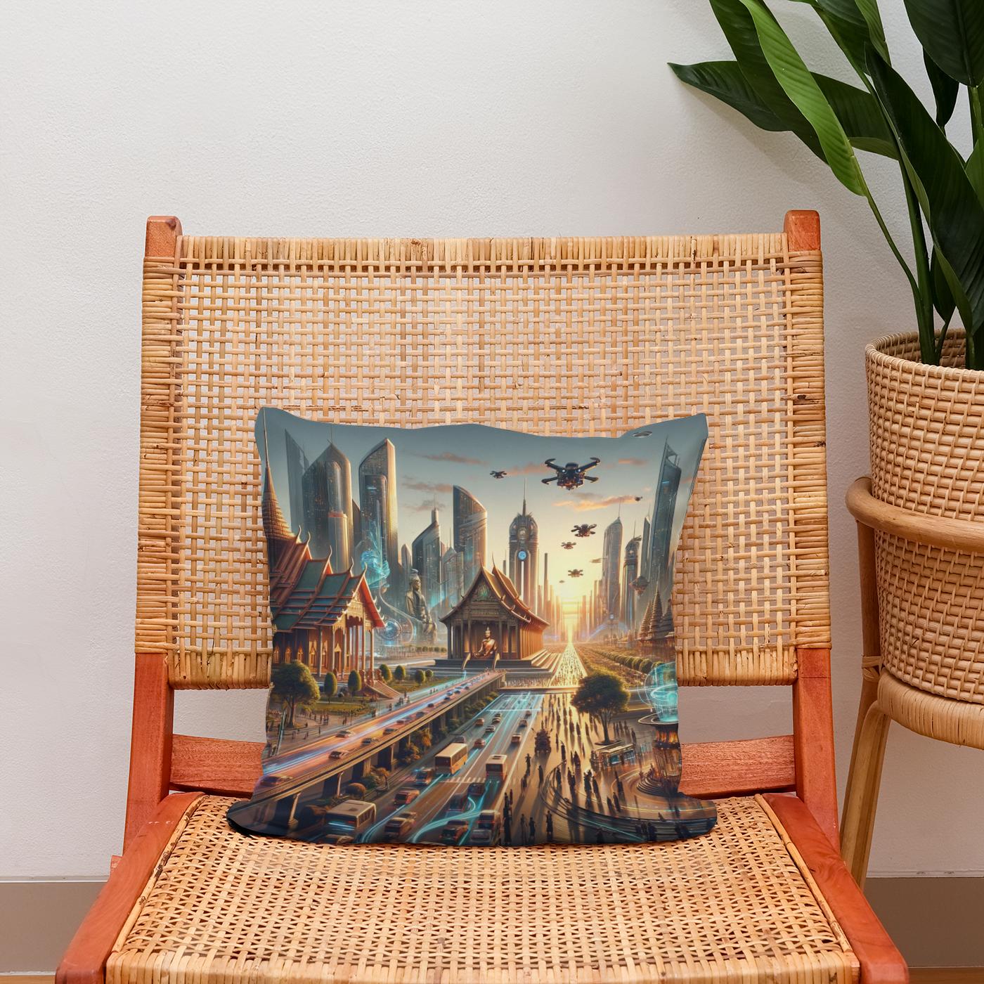 Past Meets Future Cotton Cushion