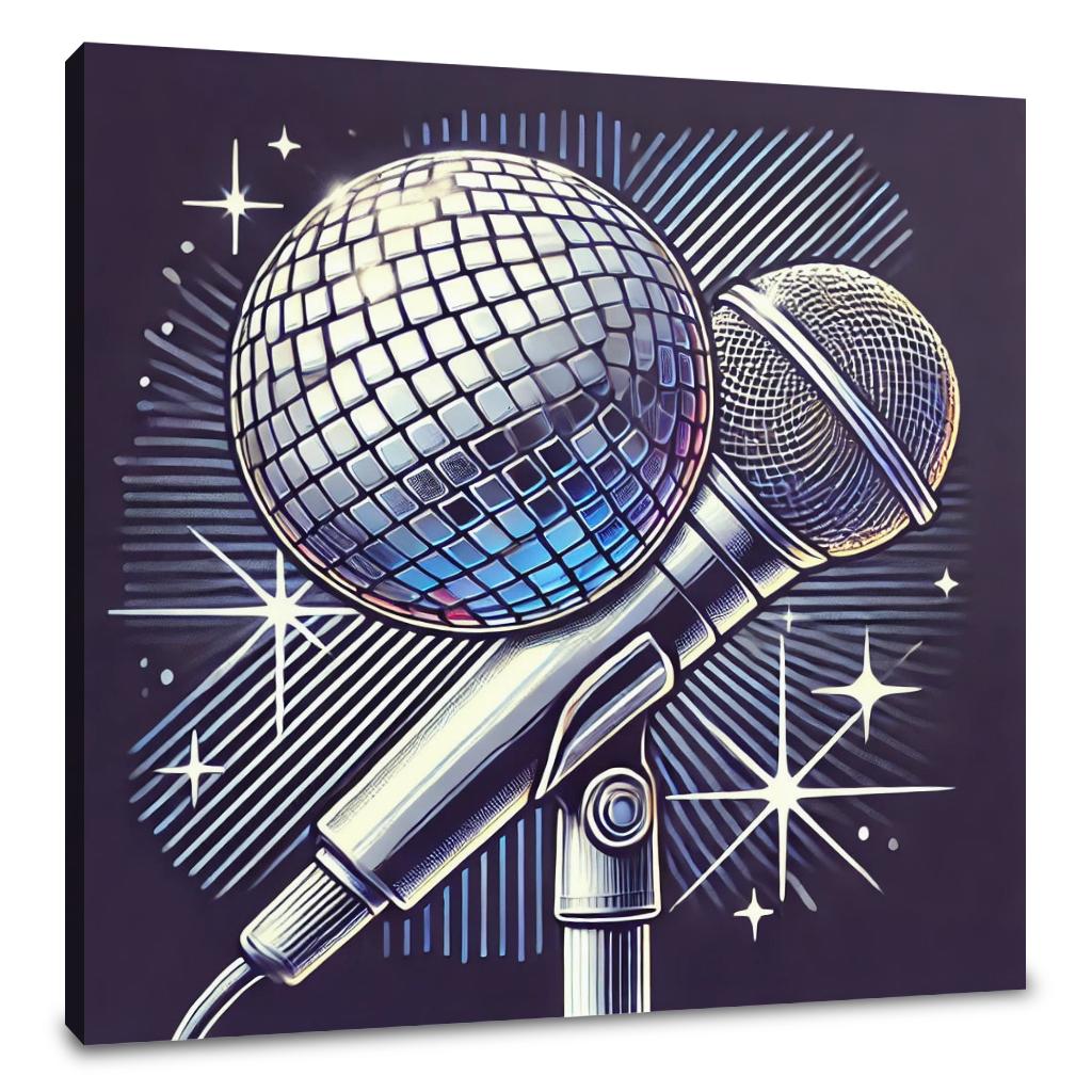 Disco Mic Sparkle Canvas
