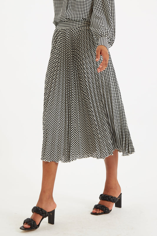 Louche Sabina Diamonds Forever Print Pleated Midi Skirt