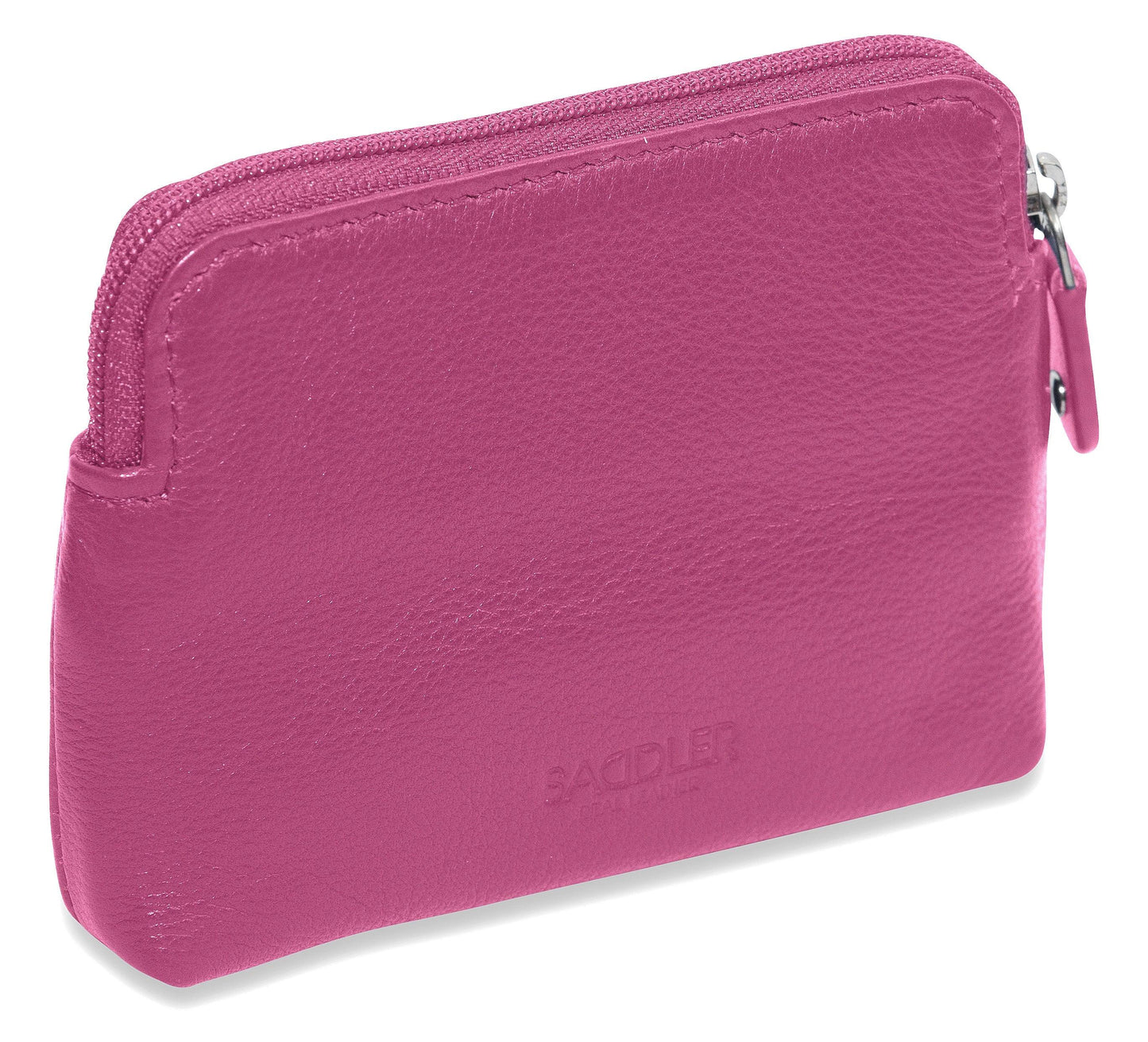 Compact Leather Zip-Top Purse "Pia" – Handmade by Saddler | RFID Protected & Gift Boxed | Multi-Functional Card, Coin & Key Holder