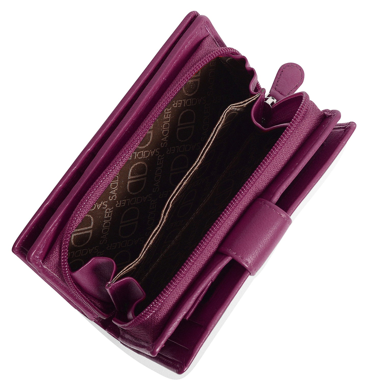 SADDLER GEORGIE Leather Double-Sided Purse - 13 Card Slots, Generous Space for Notes and Coins - RFID Protected