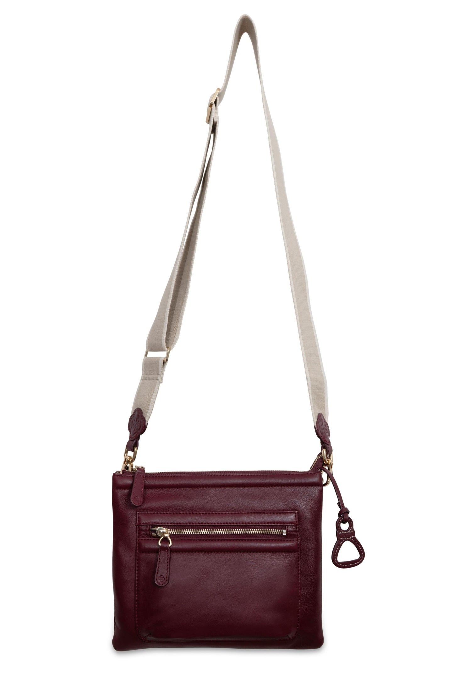 Ellen Leather 3-Section Zip-Top Crossbody bag  - Handmade by Saddler