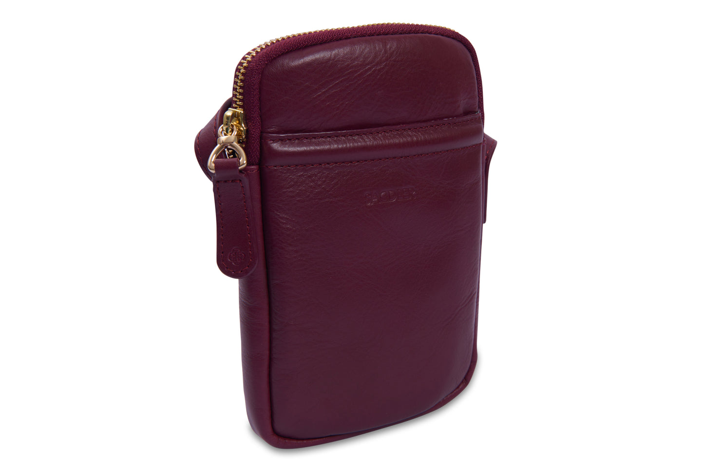 SADDLER "Margot" Real Leather Crossbody Zip Top RFID Phone Pouch - Gift Boxed