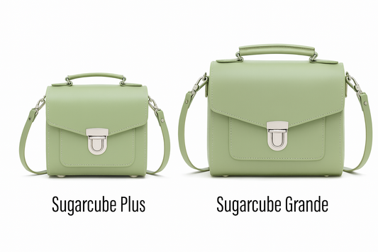 Handmade Leather Sugarcube Handbag - Sage - Green