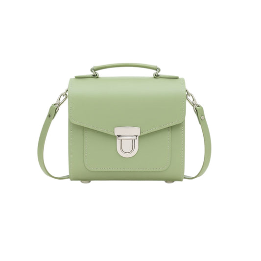 Handmade Leather Sugarcube Handbag - Sage - Green