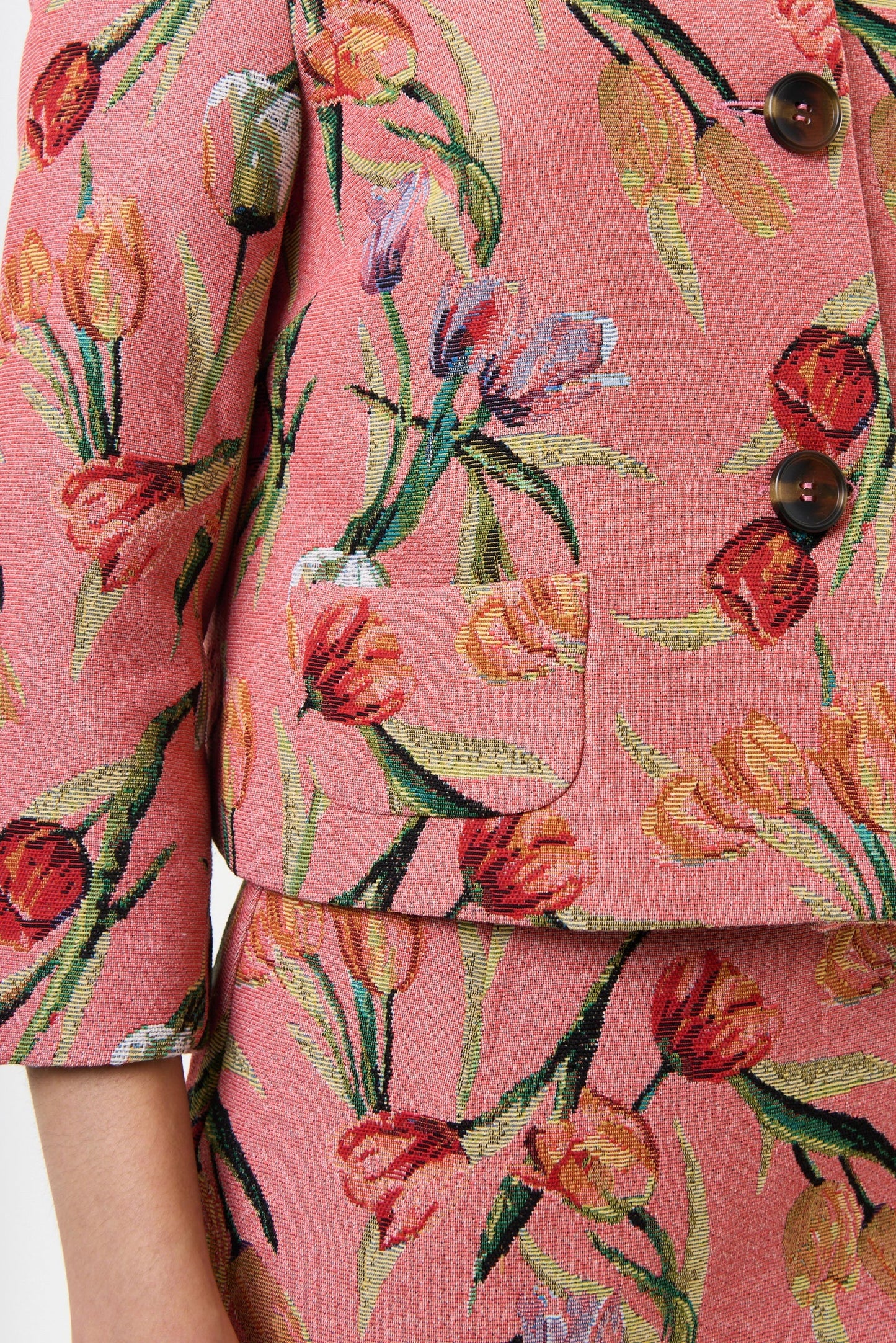 Salut Tulip Jacquard Short Jacket - Pink