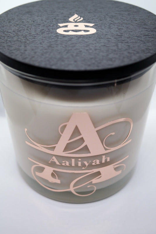 Personalised Simple Scents Grand Opulence 3 Wick Candle | Split Letter Monogram 640g