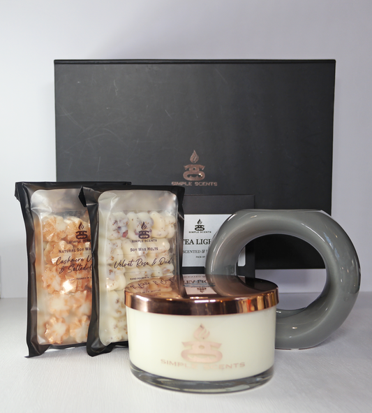 Simple Scents Experience Opulence Candle, Wax Melt & Oslo Wax Burner Gift Set