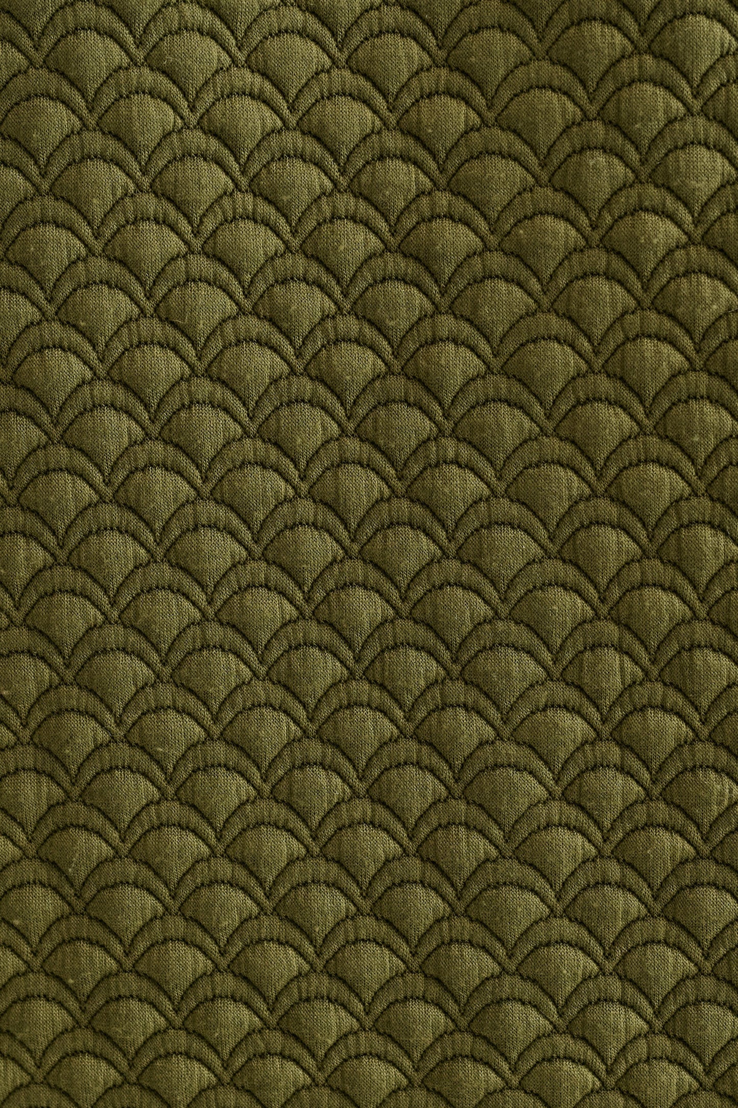 Flory Scallop Quilt Wide Leg Trouser - Moss Green