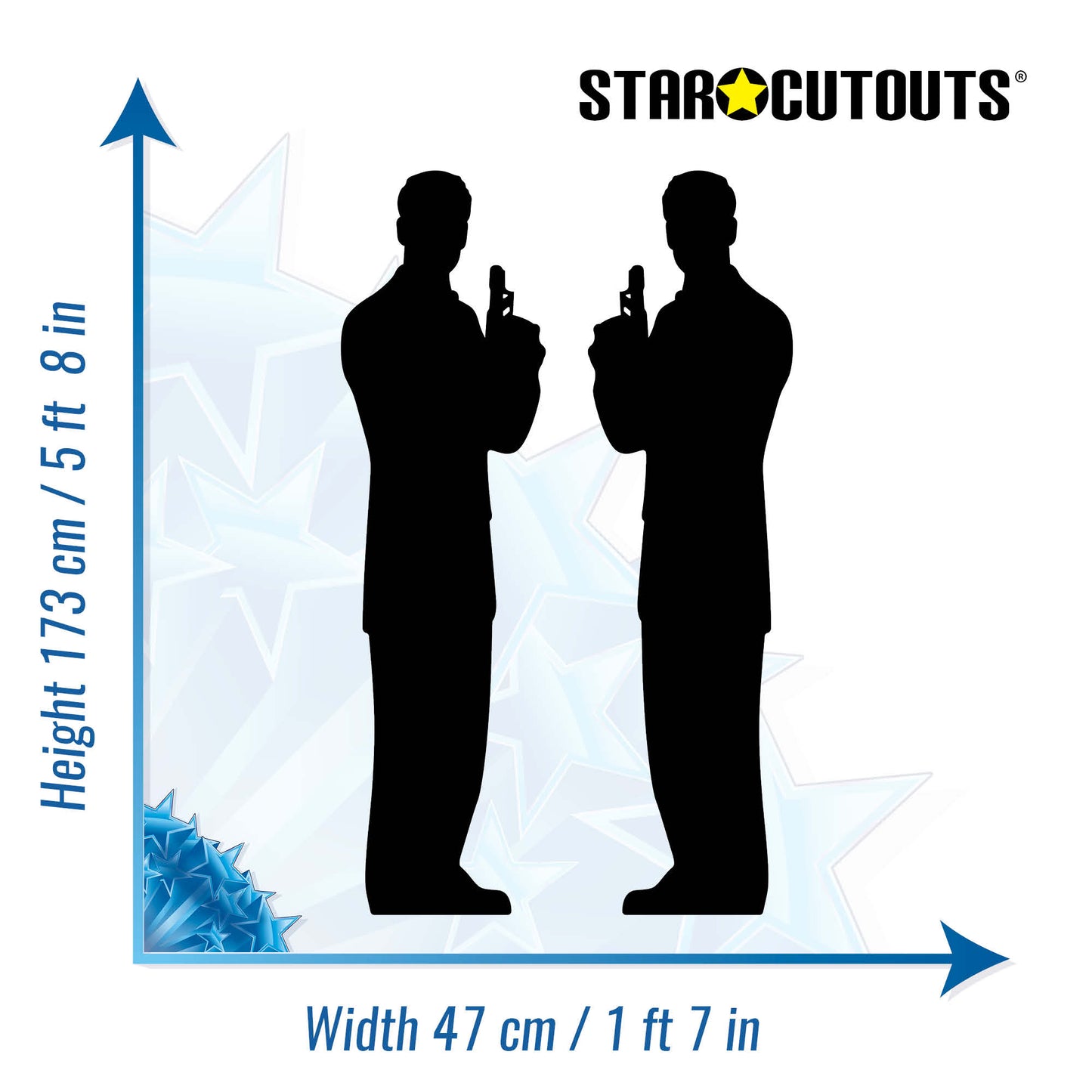 SC004 Secret Agent Male, Double Pack Cardboard Cut Out Height 173cm