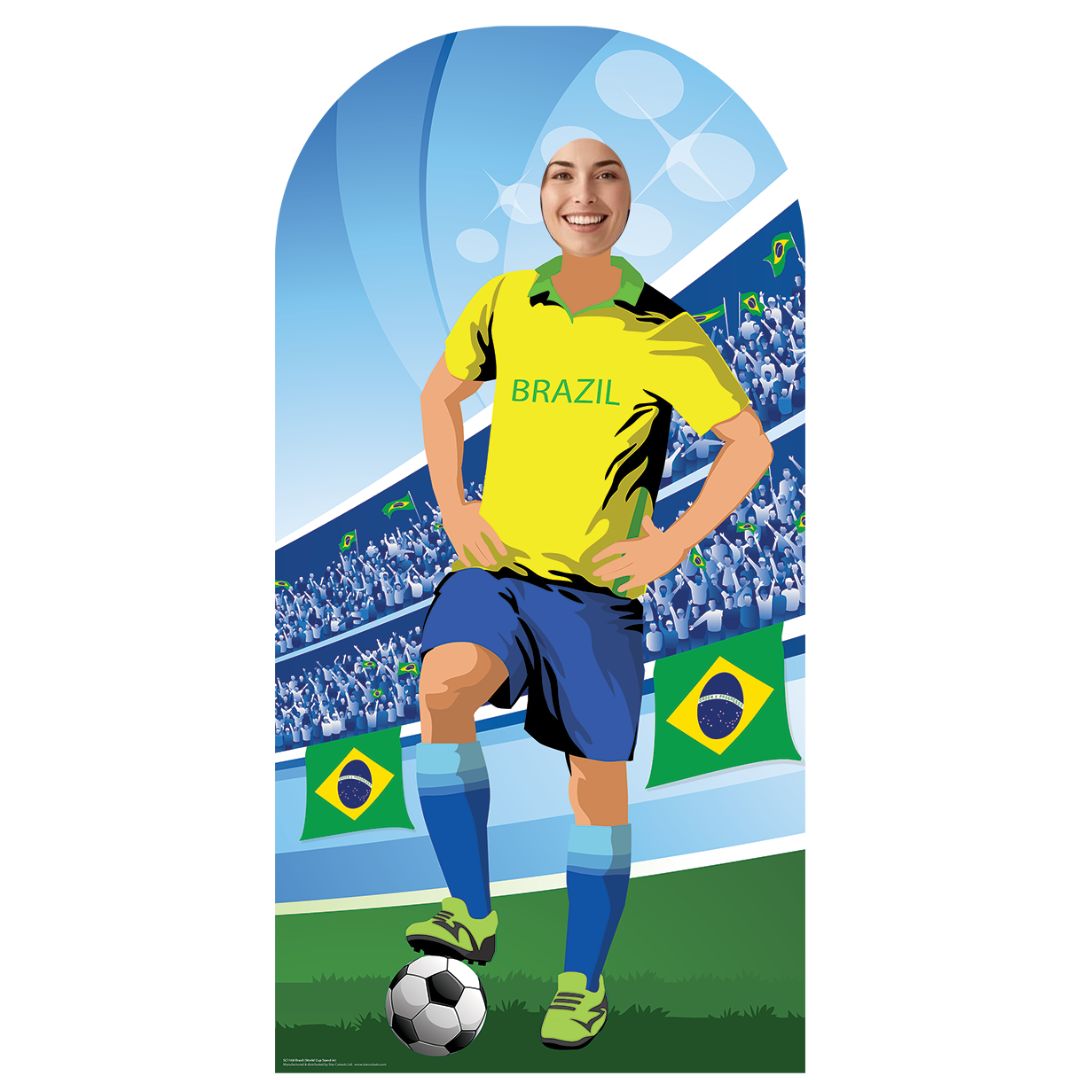 SC1168 Brazil World Cup 2026 Football Stand In Cardboard Cutout Height 190cm