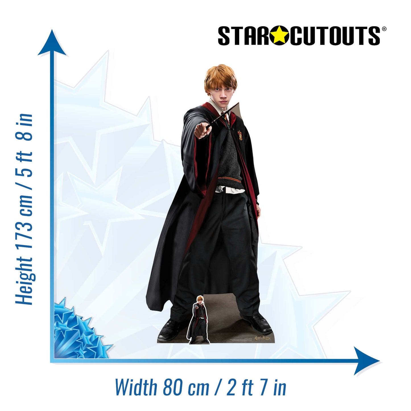 SC1467 Ron Weasley Wizard Lifesize Cardboard Cutout With Mini