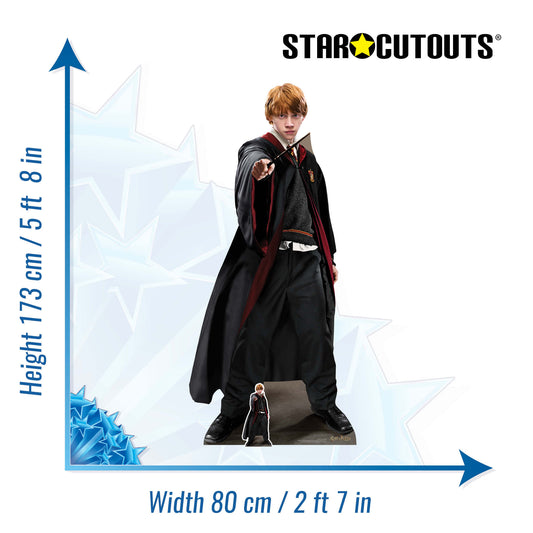 SC1467 Ron Weasley Wizard Lifesize Cardboard Cutout With Mini