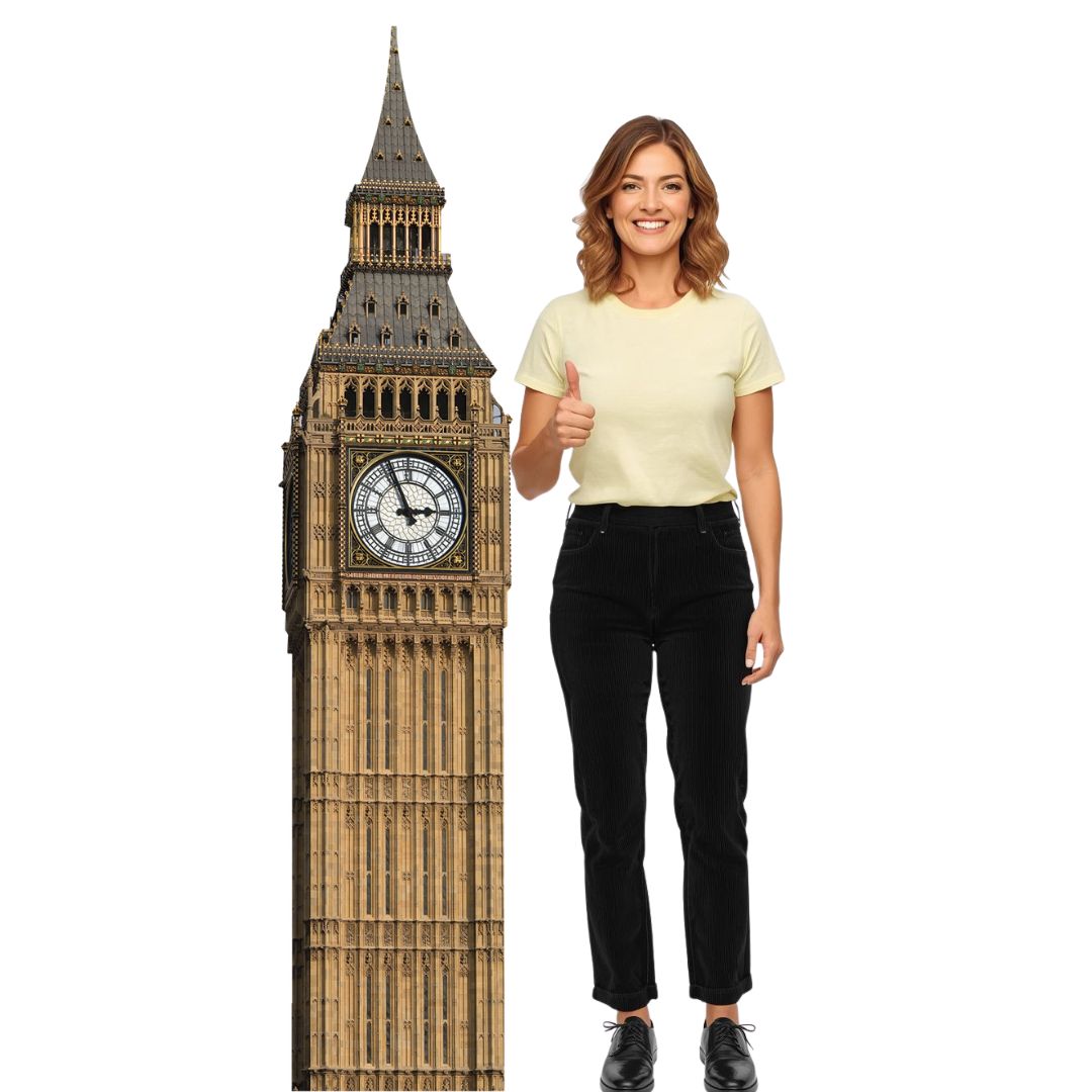SC146 Big Ben Clock Cardboard Cut Out Height 185cm