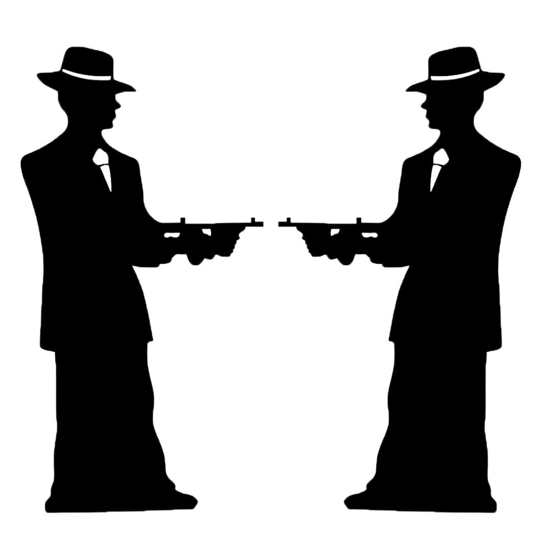 SC206 Gangster silhouette (double pack) Cardboard Cutout Height 175cm
