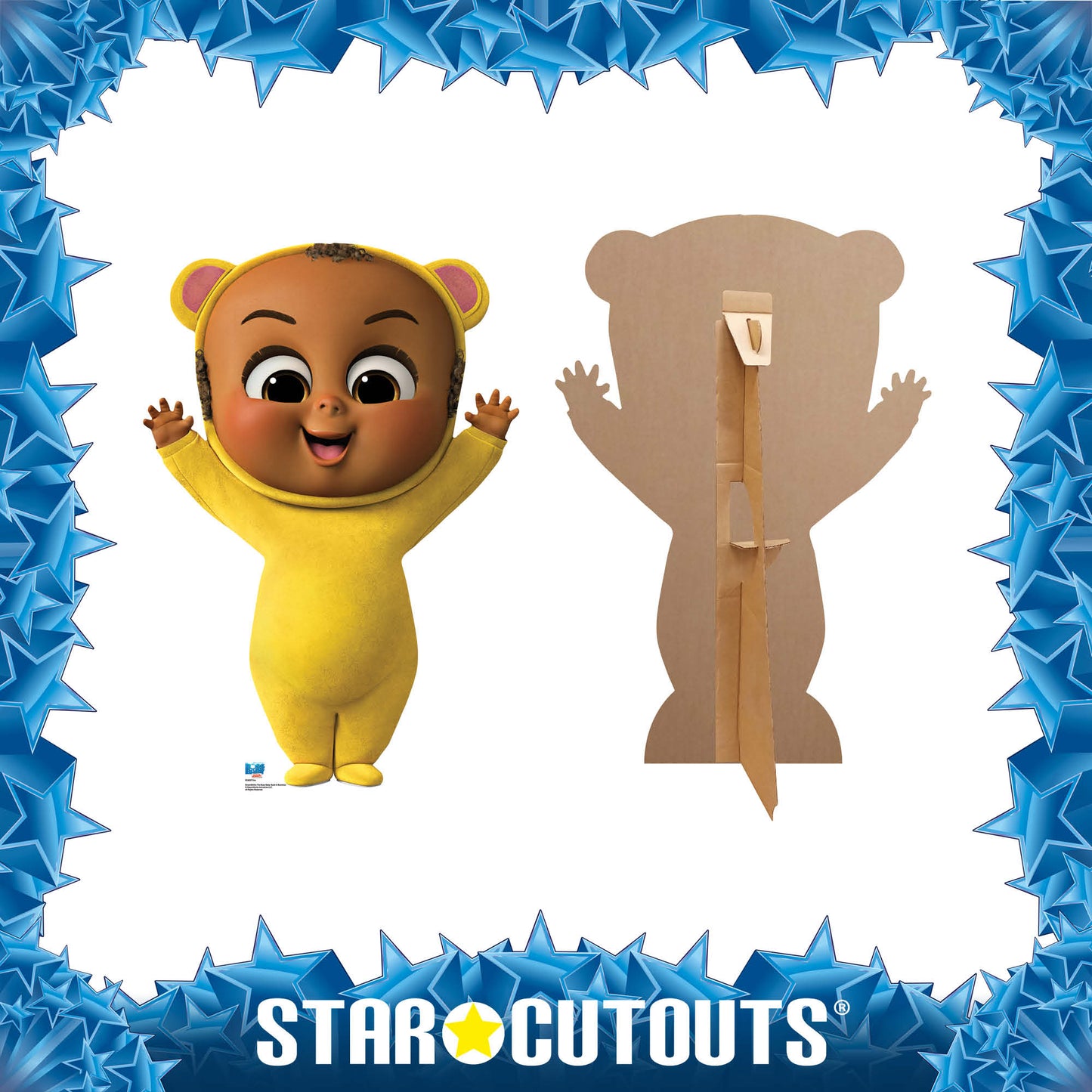 SC4037 Eric Yellow Bear Jumpsuit Cardboard Cut Out Height 89cm