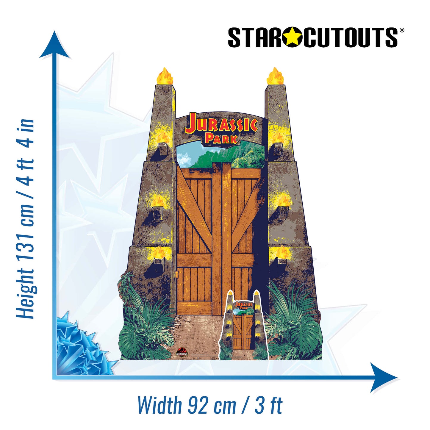 SC4079 Jurassic Park Entrance Sign Cardboard Cut Out Height 131cm