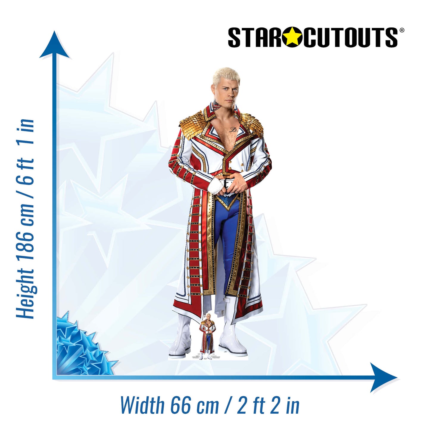 SC4095 Cody Rhodes WWE Cardboard Cutout Height 186cm