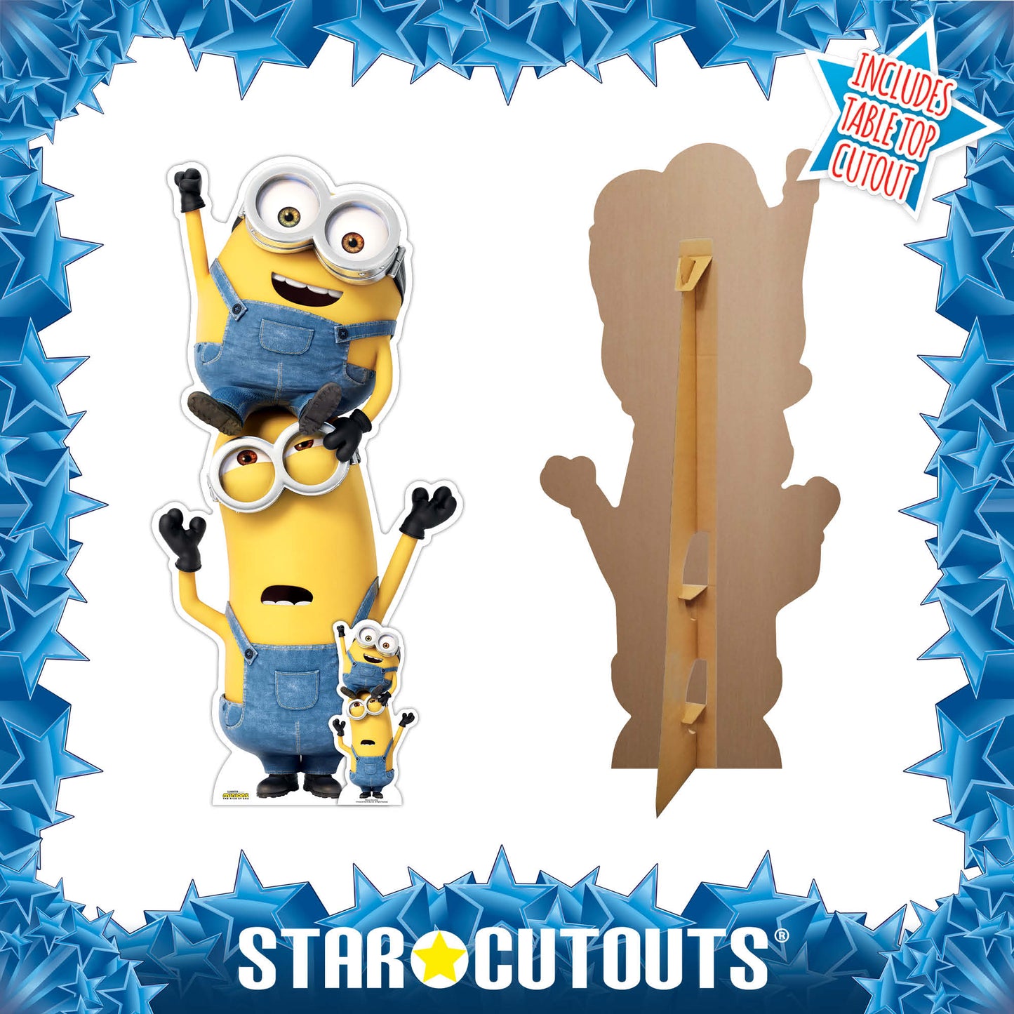 SC4122 Kevin and Bob Minions Large Cut Out Cardboard Cut Out Height 147cm