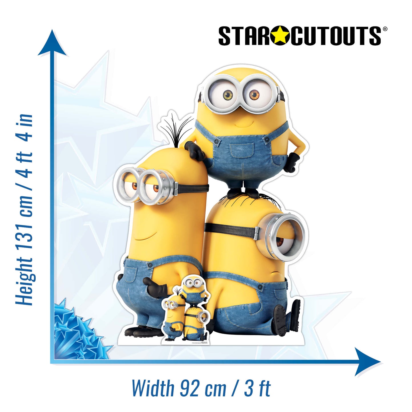 SC4123 Group Minions Kevin Bob and Stuart Cardboard Cut Out Height 131cm