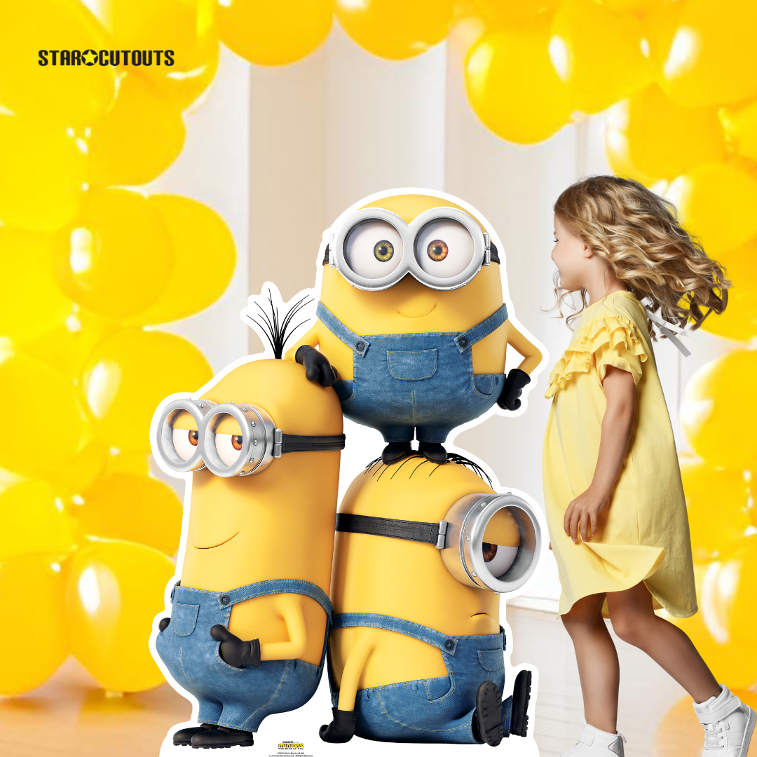 SC4123 Group Minions Kevin Bob and Stuart Cardboard Cut Out Height 131cm