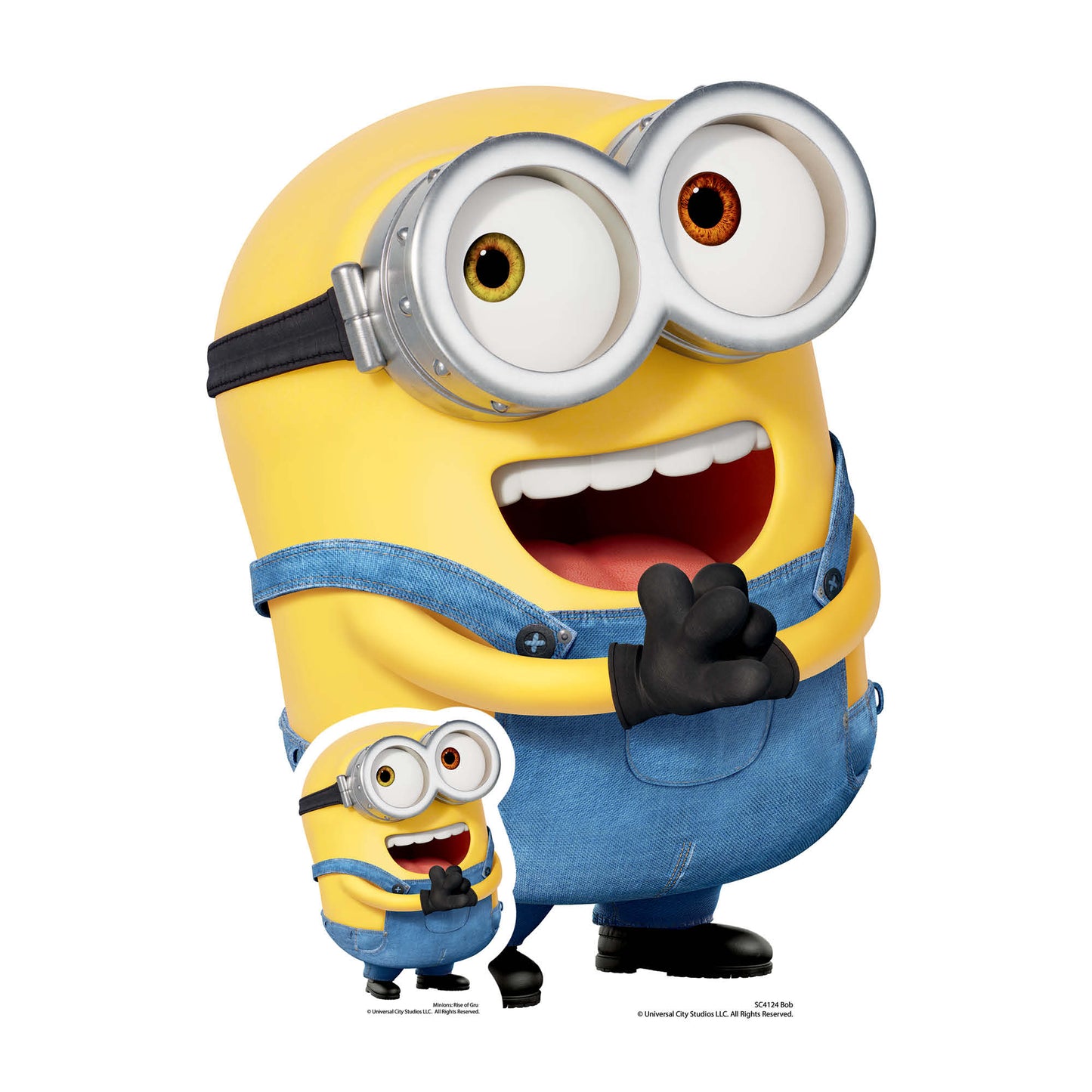 SC4124 Bob Happy Minions 2 Star Mini Cardboard Cut Out Height 62cm