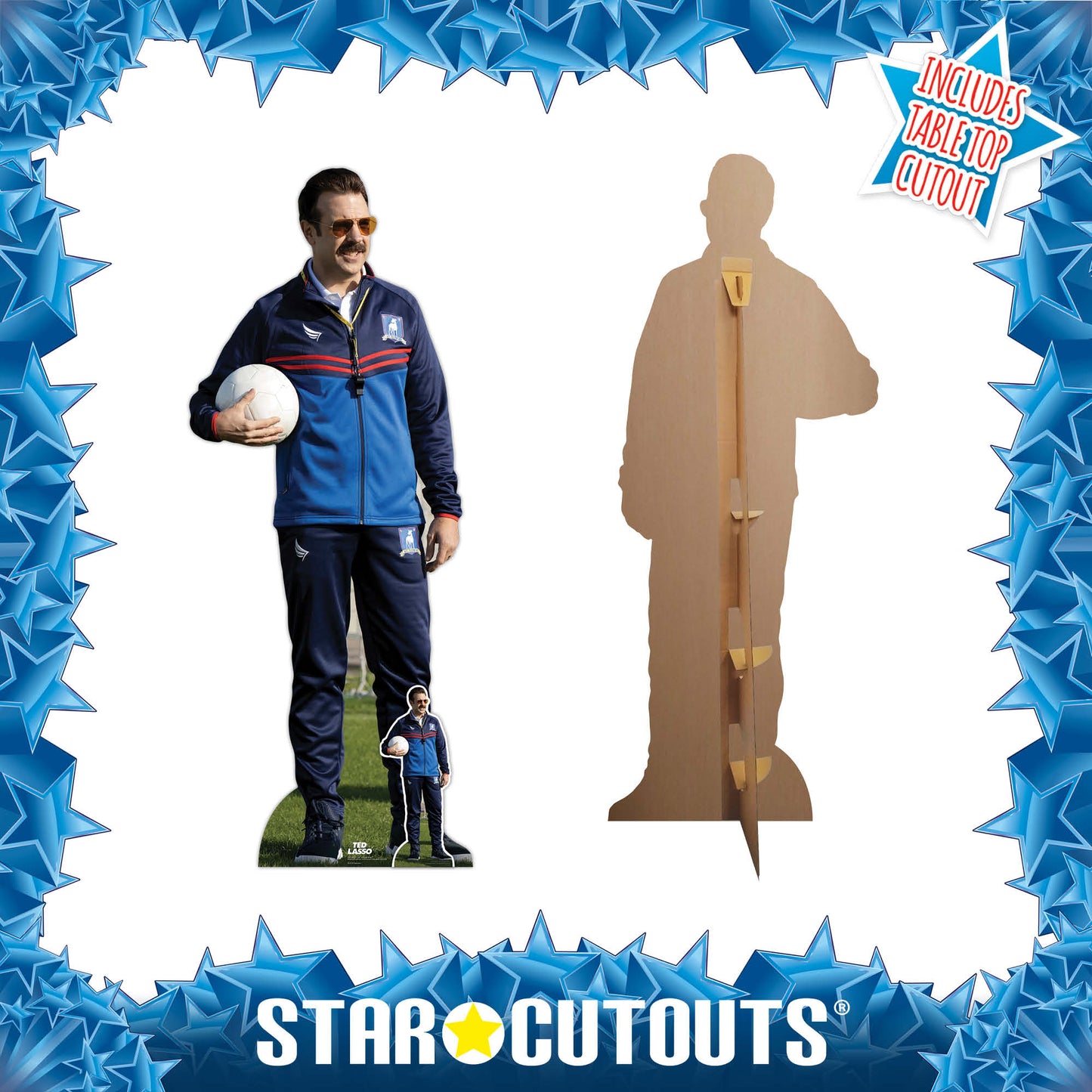 SC4149 Ted Lasso Jason Sudeikis with Football Cardboard Cutout Height 184cm
