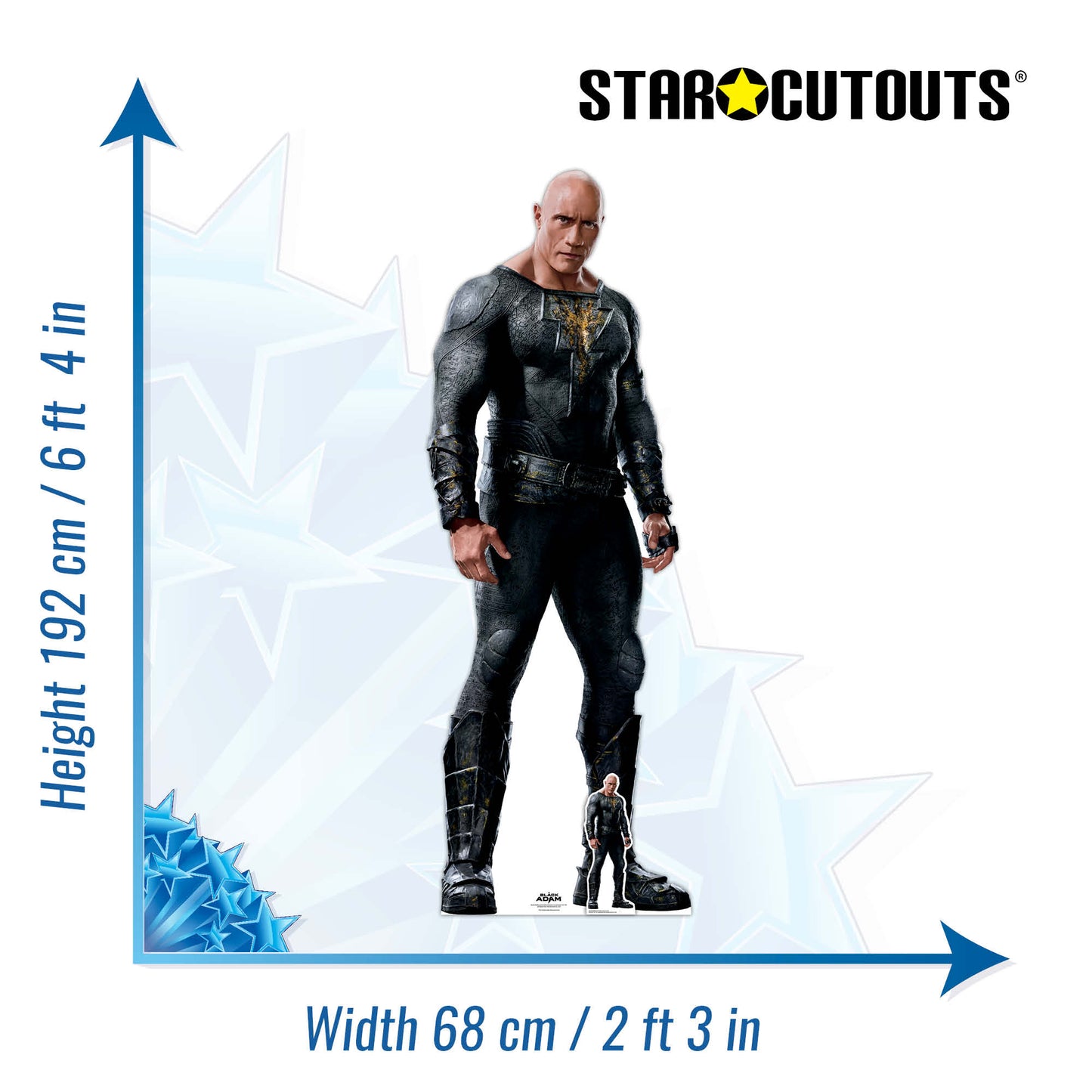 SC4170 Black Adam Dwayne Johnson Alternative Pose Cardboard Cut Out Height 192cm