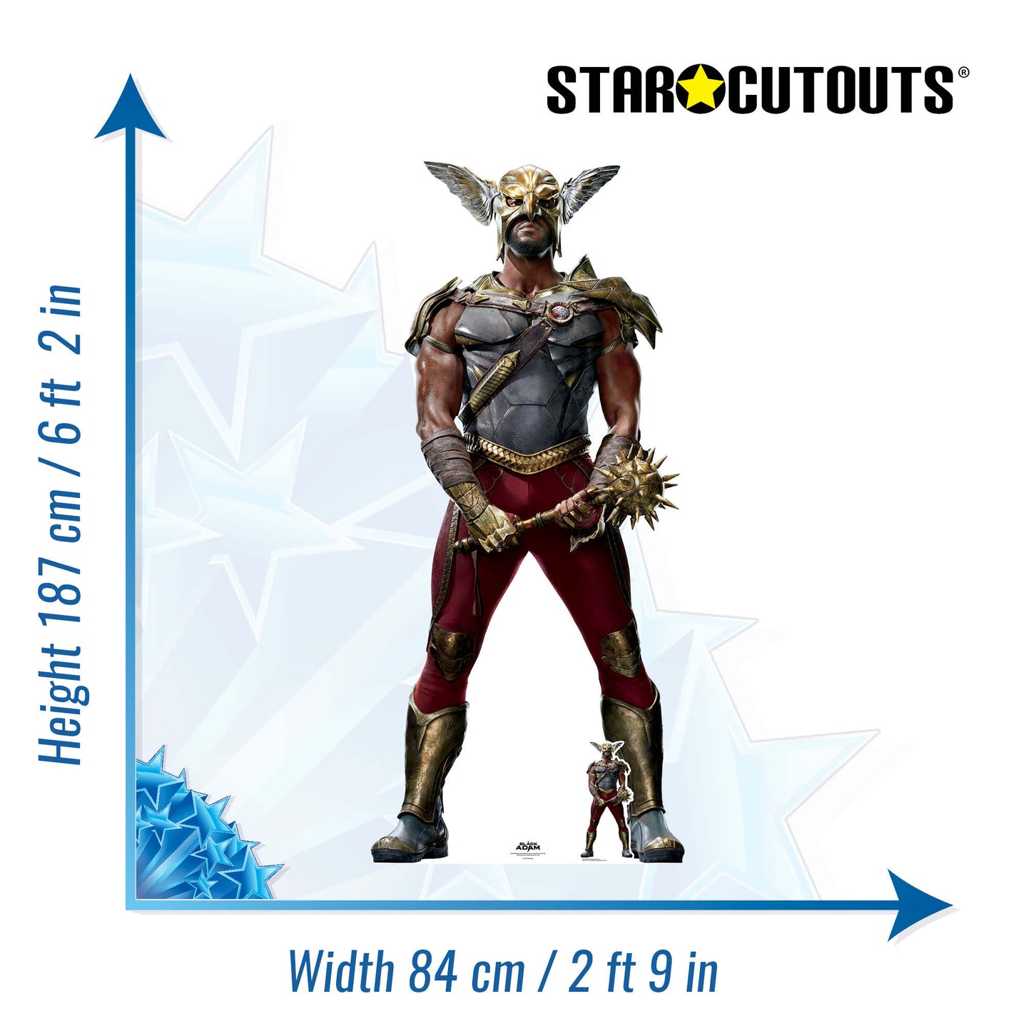 SC4175 Hawkman Aldis Hodge Black Adam Cardboard Cut Out Height 187cm