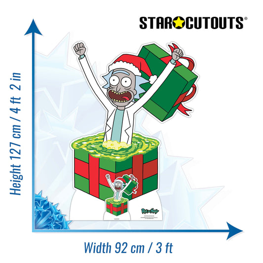 SC4178 Rick Christmas Surprise Rick And Morty Cardboard Cut Out Height 127cm