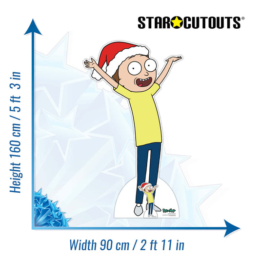 SC4179 Morty Smith Happy Christmas Rick and Morty Cardboard Cut Out Height 160cm