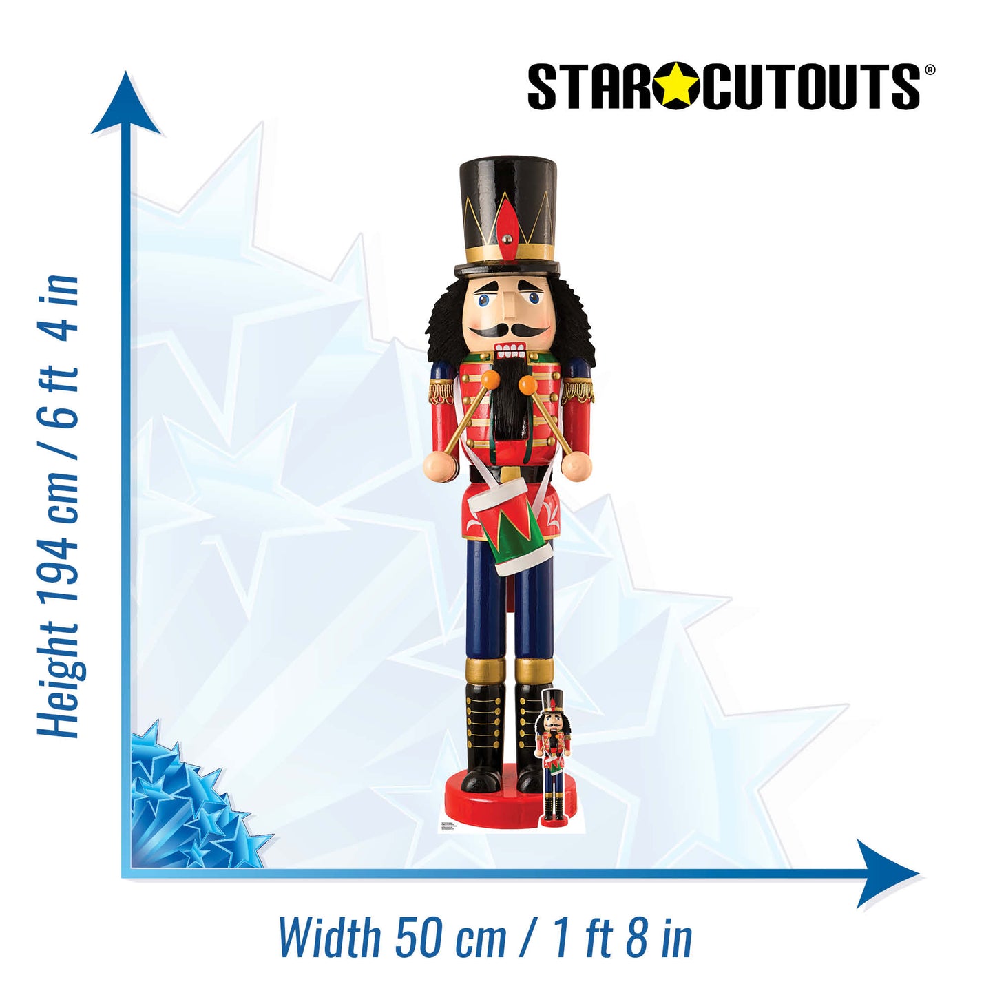 SC4197 Christmas Nutcracker Doll Cardboard Cut Out Height 194cm