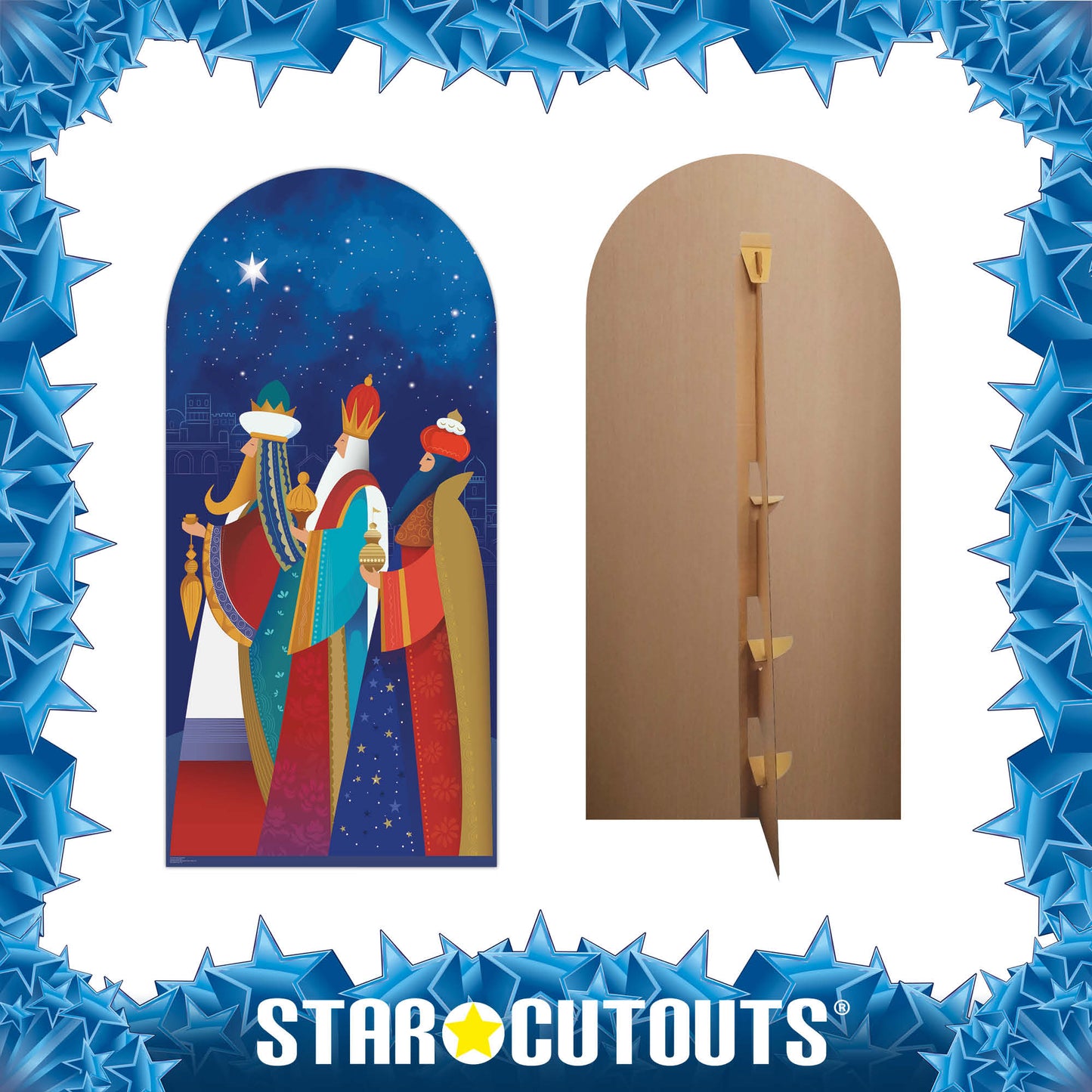 SC4199 Three Kings Christmas With Gifts Cardboard Cut Out Height 194cm