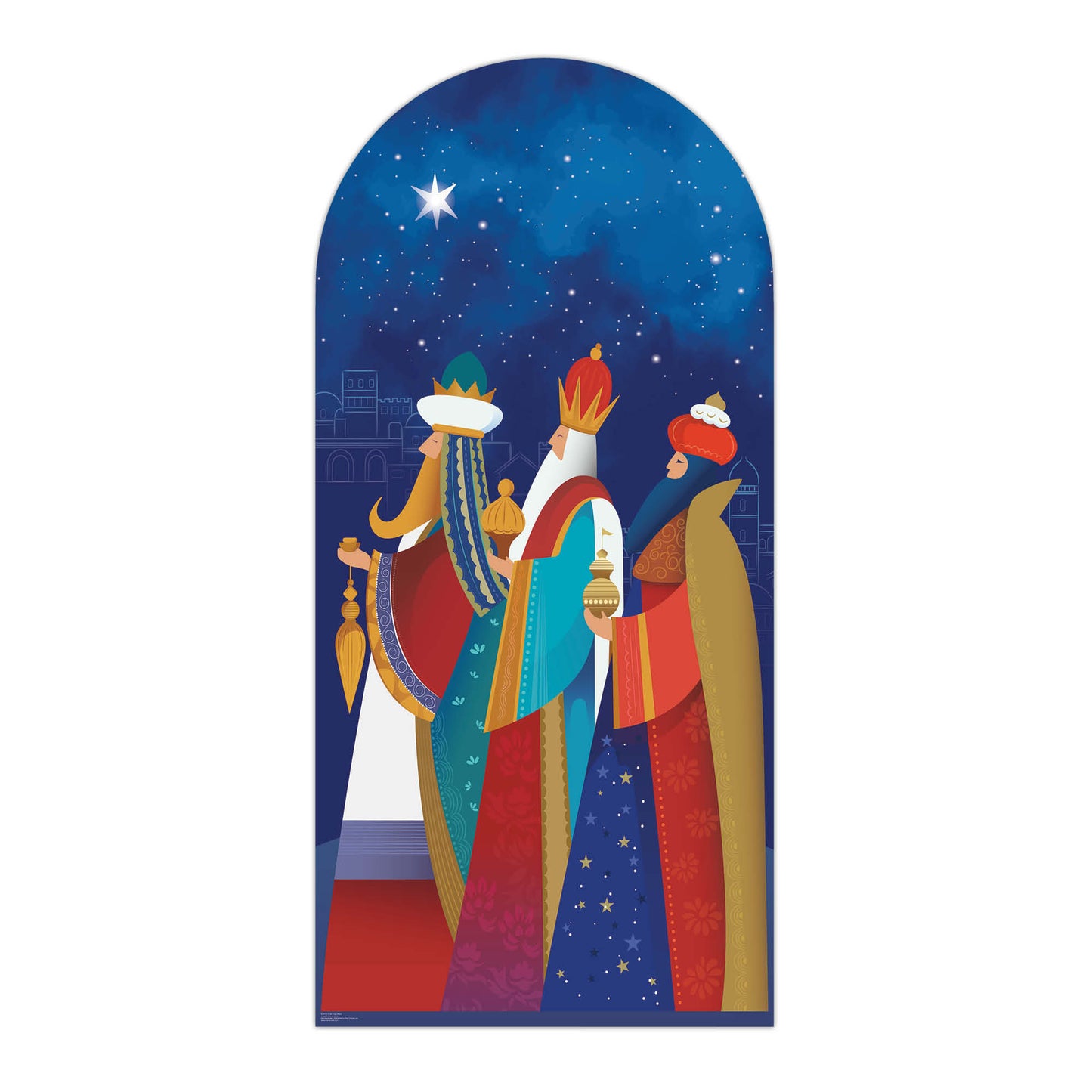 SC4199 Three Kings Christmas With Gifts Cardboard Cut Out Height 194cm