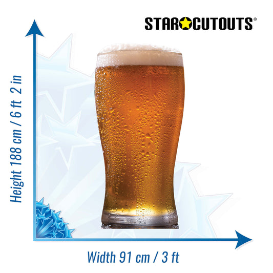 SC4209 Fresh Pint of Beer Cardboard Cut Out Height 188cm
