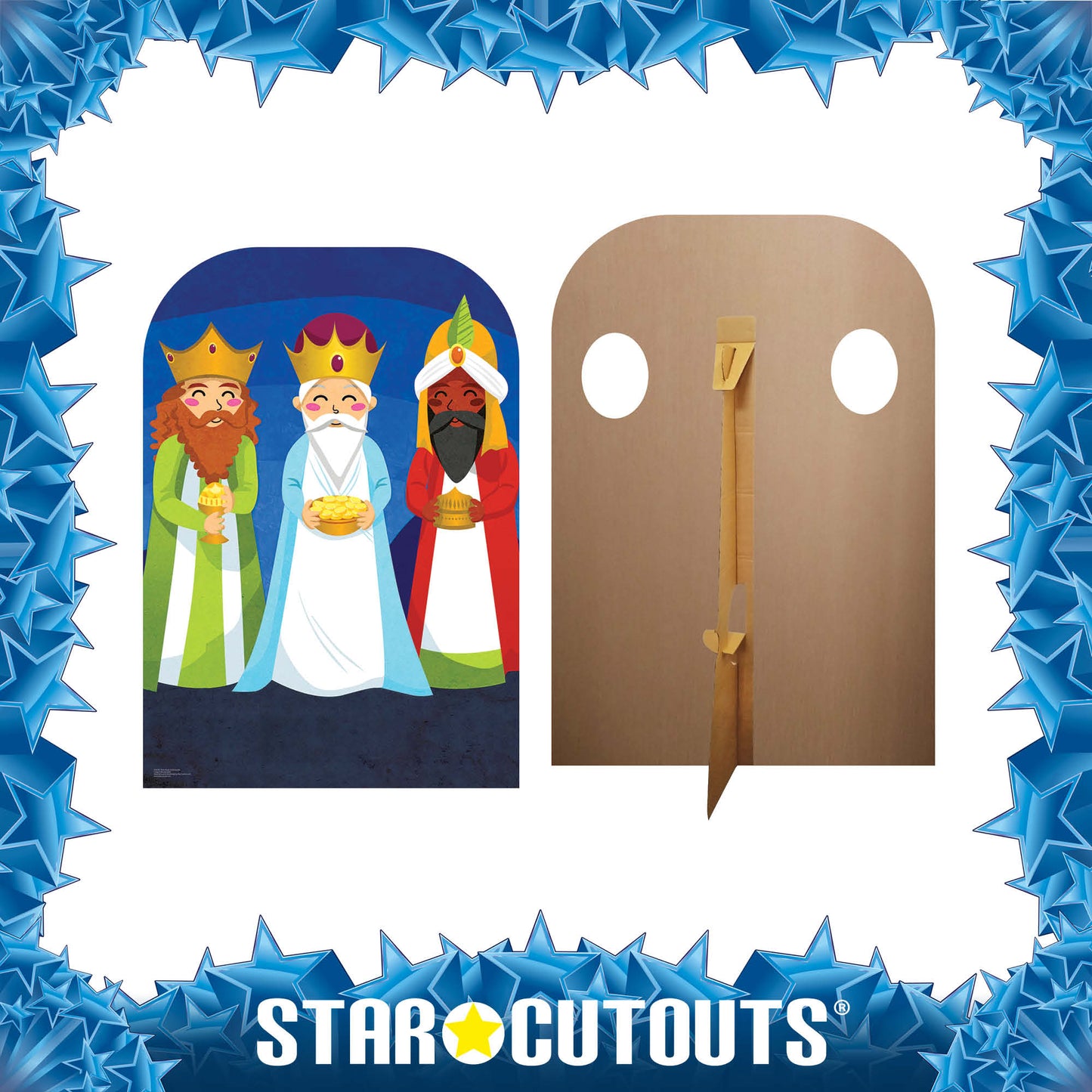 SC4230 Three Kings Christmas Child Stand In Cardboard Cut Out Height 131cm