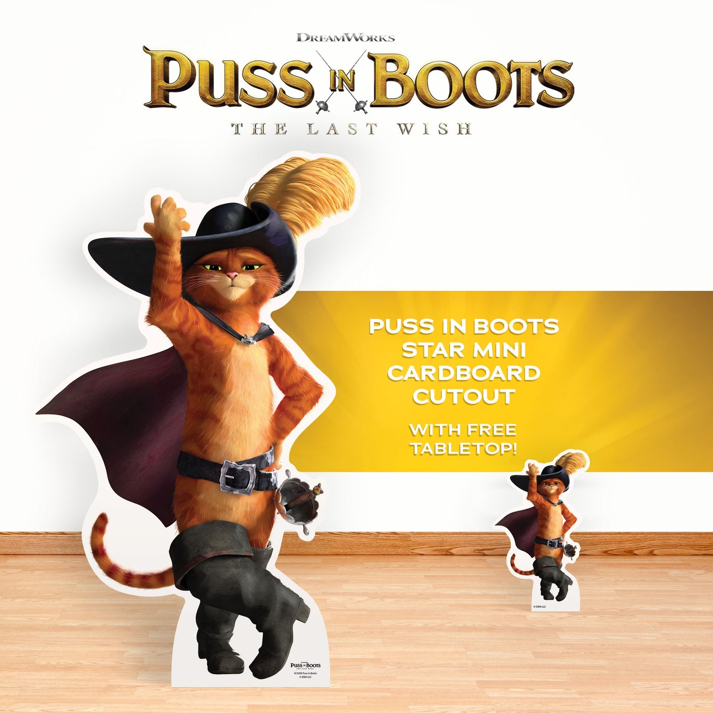 SC4285 Puss In Boots pose Ole Star Mini Cardboard Cut Out Height 94cm